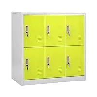 vidaxl armoire à casiers verrouillables armoire de rangement organisateur de rangement armoire de bureau gris clair et vert 90x45x92,5 cm acier