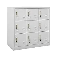 vidaxl armoire à casiers verrouillables armoire de rangement organisateur de rangement armoire de bureau gris clair 90x45x92,5 cm acier