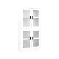vidaxl armoire de bureau classeur armoire à dossiers armoire de classement stockage de fichiers blanc 90x40x180 cm acier et verre trempé
