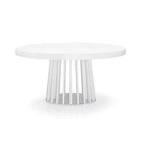 paris prix - table de repas extensible laize 150cm blanc