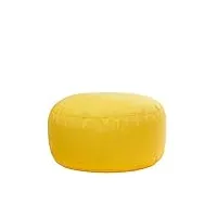 bruni pouf pouf l jaune – pouf rond pour l'intérieur et l'extérieur comme repose-pieds, coussin de yoga, coussin de méditation