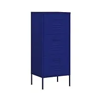 vidaxl armoire de rangement placard armoire de stockage meuble de rangement salon salle de séjour intérieur bleu marine 42,5x35x101,5 cm acier