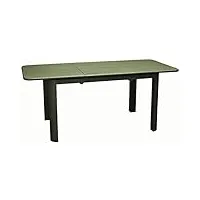 proloisirs table de jardin rectangulaire eos en aluminium extensible - vert 130/180 cm