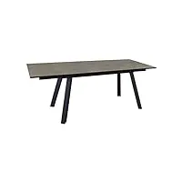 proloisirs table de jardin agra, plateau kedra® alu/ceram - graphite/alley 150/200/250 cm