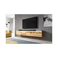 furnix lowboard bargo meuble tv bas, wotan, sans éclairage led, commode de 180 x 34 x 32 cm l x h x p, comporte 2 compartiments avec porte « push click », montage mural possible
