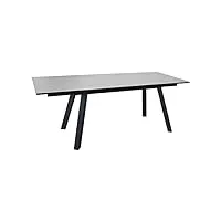 proloisirs table de jardin rectangulaire agra, plateau verre - graphite/perle 150/200/250 cm
