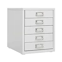 vidaxl armoire de bureau classeur armoire à dossiers armoire de classement stockage de fichiers meuble de classement gris 28x35x35 cm métal