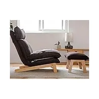 myebp canapé inclinable japonais avec repose-pieds, fauteuil inclinable, avec dossier haut, fauteuil paresseux de salon inclinable pour la lecture de jeux reposant sur une charge 150 kg