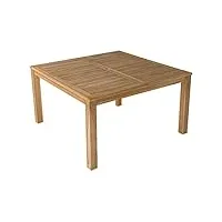 happy garden table carrée d'extérieur 140cm en teck java. table de jardin en bois 140 x 140 cm - 8 places.