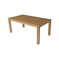 happy garden table rectangulaire d'extérieur 180 cm en teck java. table de jardin en bois 180 x 100 cm - 6 places.