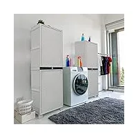 dmora armoire de dressing pour extérieur ou intérieur, meuble à 1 porte et 2 étagères en polypropylène, 100% fabriqué en italie, 50 x 39 x 172 cm, couleur gris clair
