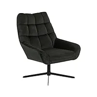 marque amazon movian - chaise élégante idéale pour le repos, capitonnage en tissu, base en métal noir, 73 x 82 x 88 cm, vert foncé