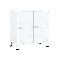 vidaxl classeur industriel armoire de bureau stockage de fichiers armoire de stockage armoire de classement meuble de classement blanc 75x40x80 cm acier