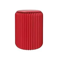 stooly - tabouret pliable - assise en similicuir - en carton recyclable (rouge rubis,50cm)