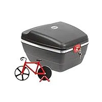 westmark set vélo : 1 coffre pour tous porte-bagages + 1 vélo coupe-pizza, plastique/inox, gerda touring tresor, noir/rouge, 5430gee7