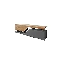 best mobilier - pitt - meuble tv - 160 cm - style industriel - bois/gris