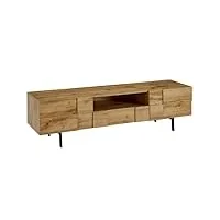 wohnling lowboard bois décor chêne 160x46x43 cm meuble tv à deux portes | meuble tv design haut | meuble tv meuble tv moderne | meuble tv salon