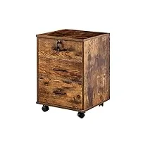ofcasa armoire de classement mobile avec serrure à 3 tiroirs - armoire de bureau à roulettes - armoire de rangement industrielle en bois pour bureau à domicile - 40 x 40 x 55 cm