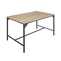 tectake table à manger table pour salle à manger industrielle table de cuisine meuble de salon 4 personnes bois mdf – diverses couleurs (marron clair)