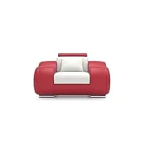 deco in paris fauteuil cuir relax design blanc et rouge oslo