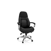 hjh office 729423 fauteuil de bureau brenton xxl chaise de bureau en similicuir, hauteur réglable, rembourrée, noir
