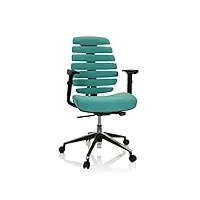 hjh office 714521 chaise de bureau ergonomique ergo line ii fauteuil de bureau avec dossier haut, revêtement en tissu, turquoise