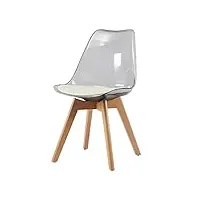 chaise moderne en acrylique simple, chaise de bureau de bureau chaise de bureau transparente chaise informatique acrylique avec armes de bureau de bureau chaise de travail dossier de travail,gris