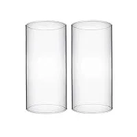 bougeoir ouragan en verre, cheminées en verre pour bougies, cylindre en verre ouragan à extrémité ouverte, largeur 8,4 cm x hauteur 20,3 cm