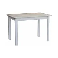 k koma table de salle à manger, table de cuisine, en pin massif, blanc, miel, fabricant : pin laqué, 80 x 120 cm