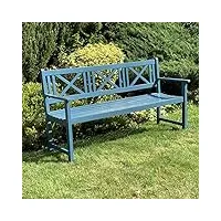 banc de jardin en acacia style kd x bleu marine