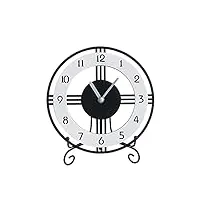 qmmd horloge de cheminée en bois, chiffres arabes décoratifs silencieux horloges de cheminée rondes horloge de bureau simple en acrylique muet bureau alimenté par batterie, cadeau de décoration (