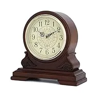 horloge de cheminée, horloge de cheminée en bois pour décoration de salon pour salon, cheminée, bureau, cuisine, bureau, étagère et cadeau de décoration d'intérieur