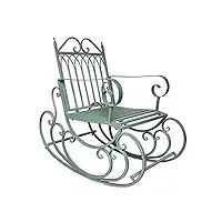 bancs de jardin d'extérieur rétro, ancienne chaise berçante en fer forgé, chaises de jardin robustes de 440 lb (200 kg), chaises longues de patio, chaise longue, chaise de bain de soleil,vert