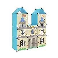 vidaxl armoire de rangement pour enfants avec 8 cubes organisateur stockage tout-petits meuble de rangement maison intérieur bleu pp