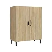 vidaxl buffet armoire de rangement organisateur de maison meuble de rangement armoire de salon intérieur chêne sonoma bois d'ingénierie 70x34x90 cm