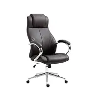 clp fauteuil de bureau salford en véritable cuir i hauteur réglable et siège pivotant i accoudoirs i piètement métal, couleur:marron