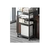 meuble imprimante support d'imprimante mobile multicouche avec greffe de rangement pc host stand rackage de stockage réglable sur roues for les fournitures de bureau scanner de fax caisson bureau
