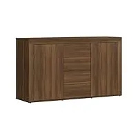 vidaxl buffet armoire de rangement meuble de rangement armoire latérale salle de séjour salon intérieur chêne marron 120x36x69 cm bois d'ingénierie