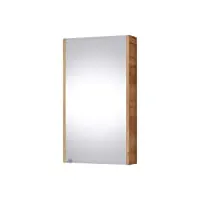 planetmöbel armoire de salle de bain en chêne doré 40 cm avec miroir suspendu, miroir de salle de bain, meubles de salle de bain pour invités wc