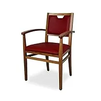 arredasì - chaise avec accoudoirs pour personnes âgées idéale pour la cuisine et la salle à manger, structure robuste en bois couleur noyer, siège et dossier rembourrés et recouverts de simili cuir
