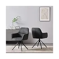 b&d home chaise de salle à manger latona | chaise pivotante chaise rembourrée pour salle à manger, cuisine, salon, bureau | design industriel moderne | tissu anthracite, 1 pièce, 11119-antr-1