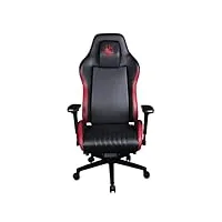 konix drakkar chaise de bureau gaming odin - inclinaison siège 160° - cuir polyuréthane lisse - motif viking - noir et rouge
