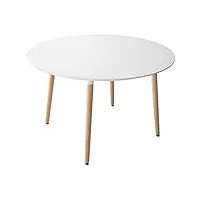 happy garden table ronde martha 120cm blanche. table de salle à manger ronde de style scandinave pour 4 personnes.