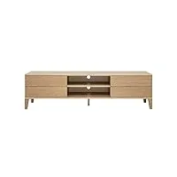 miliboo meuble tv scandinave bois clair chêne 4 tiroirs l180 cm freddy