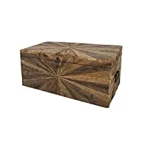 rocking gifts coffre en bois avec gravure rustique, boîte de rangement, coffre-fort décoration d'entrée salon maison de campagne, 80 cm