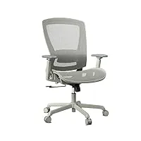 elabest chaise de bureau ergonomique avec dossier en maille respirante, soutien lombaire réglable et accoudoirs 3d, coussin d'assise confortable, roulettes pivotantes à 360°