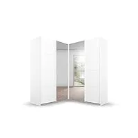 rauch quadra armoire d'angle à portes coulissantes, bois d'ingénierie, weiß, 181x210x187