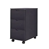 keyur caisson de bureau, placard de rangement mobile meuble de rangement meuble à tiroirs 33 x 45 x 60 cm noir