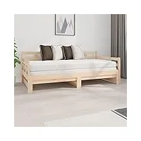 tidyard lit de jour extensible - canapé - lit d'appoint - canapé - lit en bois - lit gigogne - cadre de lit en pin massif - 2 x (90 x 190 cm)