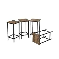 lifezeal lot de 4 tabourets bar hauts 65 cm, tabouret de cuisine industriel avec repose-pied, chaise de bar en fer avec charge de 100 kg, vintage